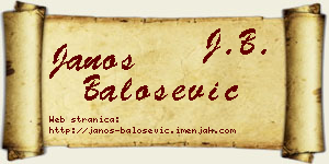 Janoš Balošević vizit kartica